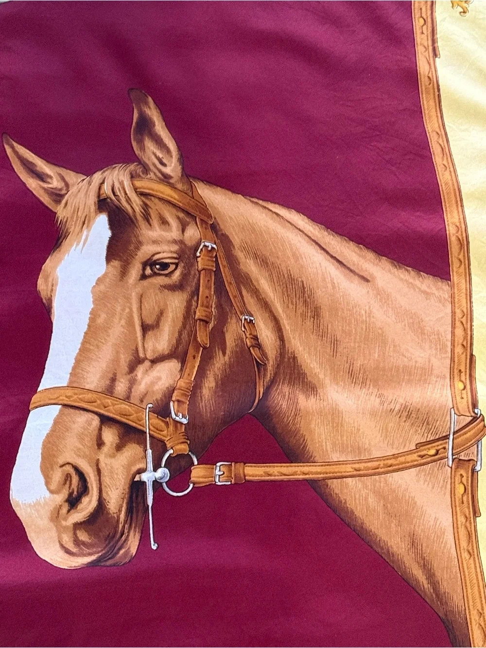 Vintage Equestrian Horse Silk Scarf